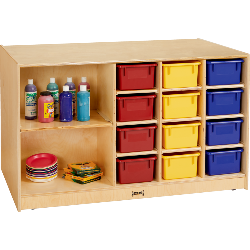 Jonti-Craft® Mobile Storage Island With Coloured Bins