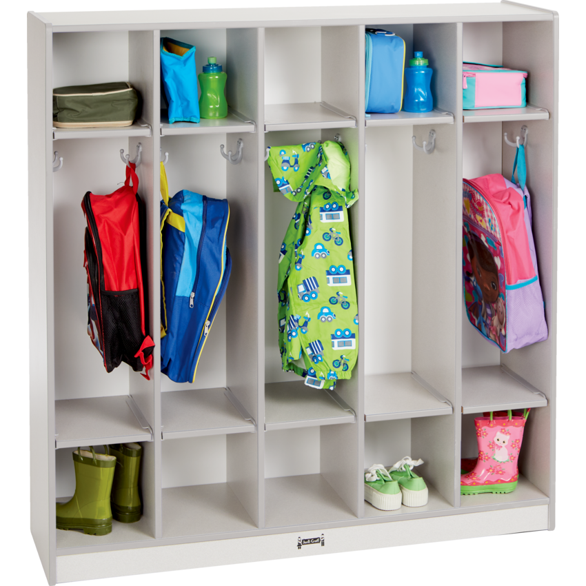 Rainbow Accents® 5 Section Coat Locker 48"W x 15"D x 50-1/2"H Grey