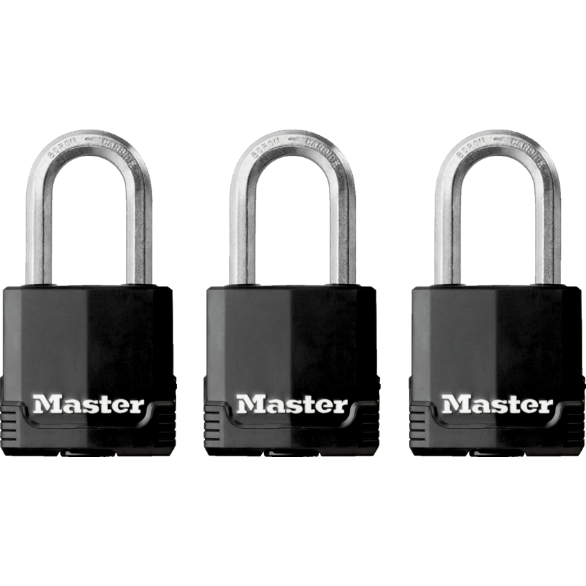 Master Lock® Magnum™ Covered Laminated Locks Black 3/pkg