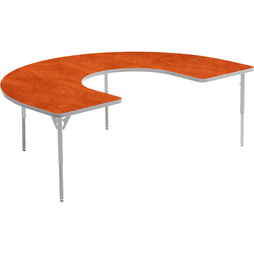 Mitybilt Aktivity Guided Reading C-Shape Table 48" x 72" Wild Cherry/Silver