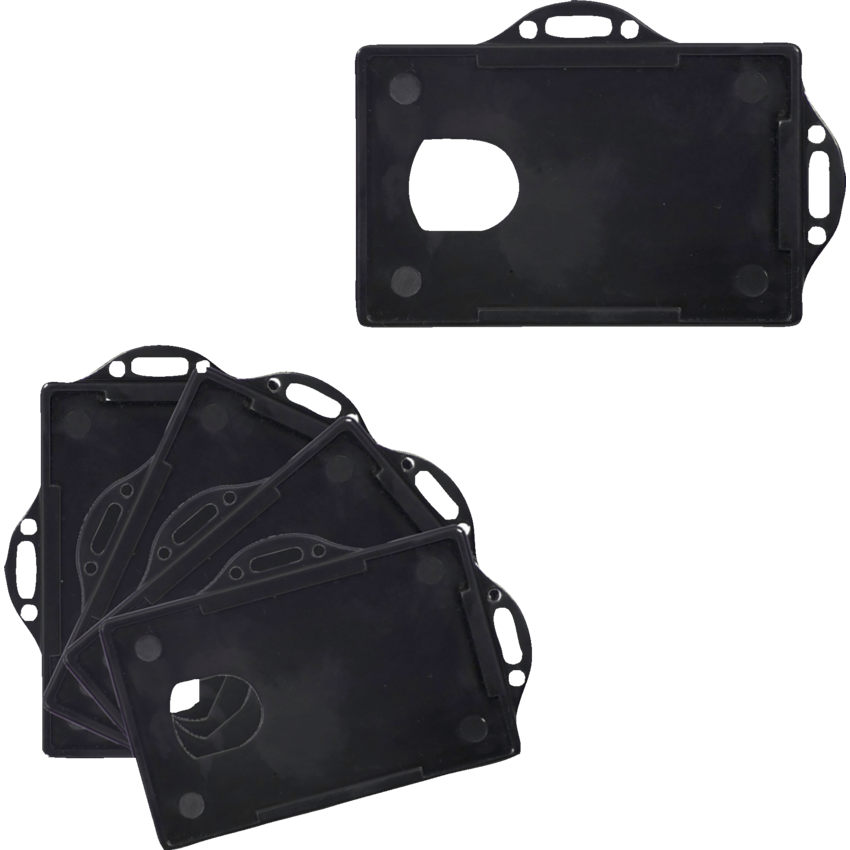 Merangue Plastic ID Card Holders Black 4/pkg