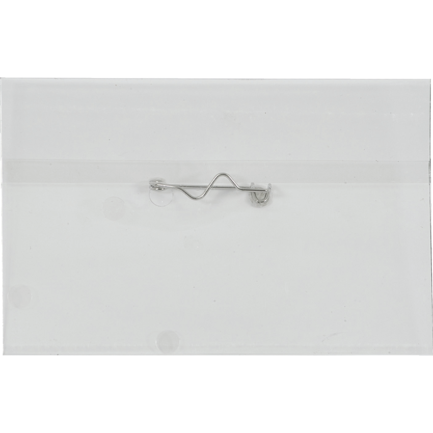 Merangue Fold-Over Name Badge Kits Pin Holder  2-1/4" x 3-1/2" Clear 100/pkg