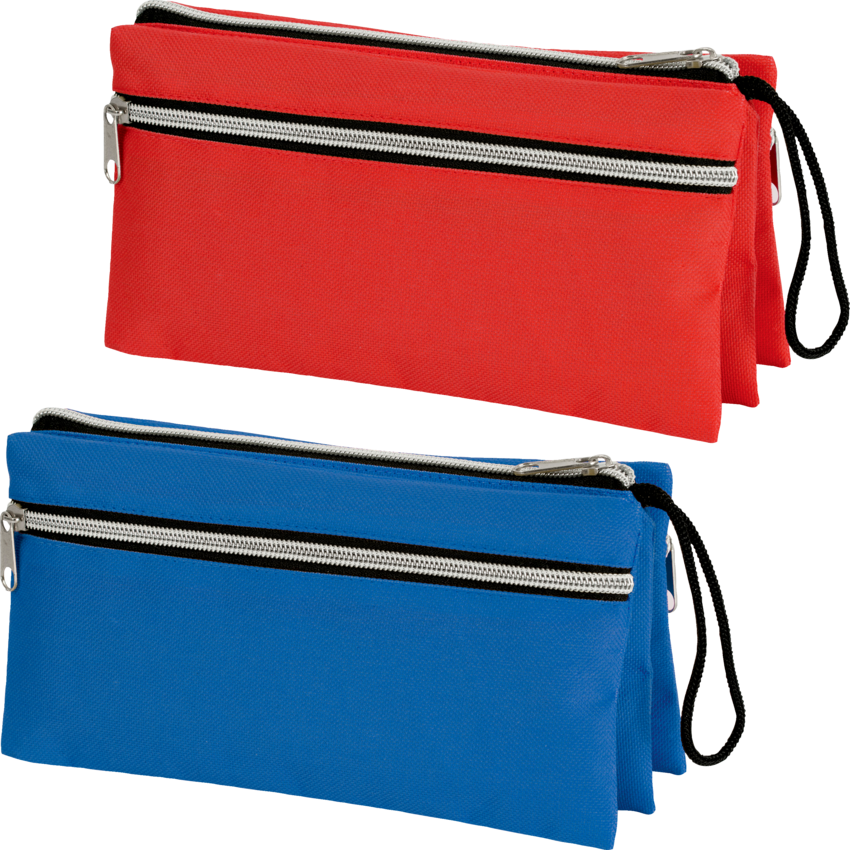 Merangue Triple Zipper Pencil Case Assorted Colours