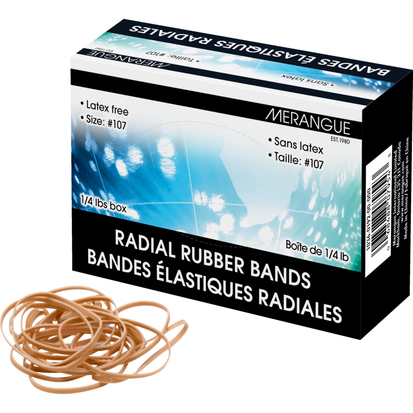Merangue Latex-Free Rubber Bands #107 1/4 lb