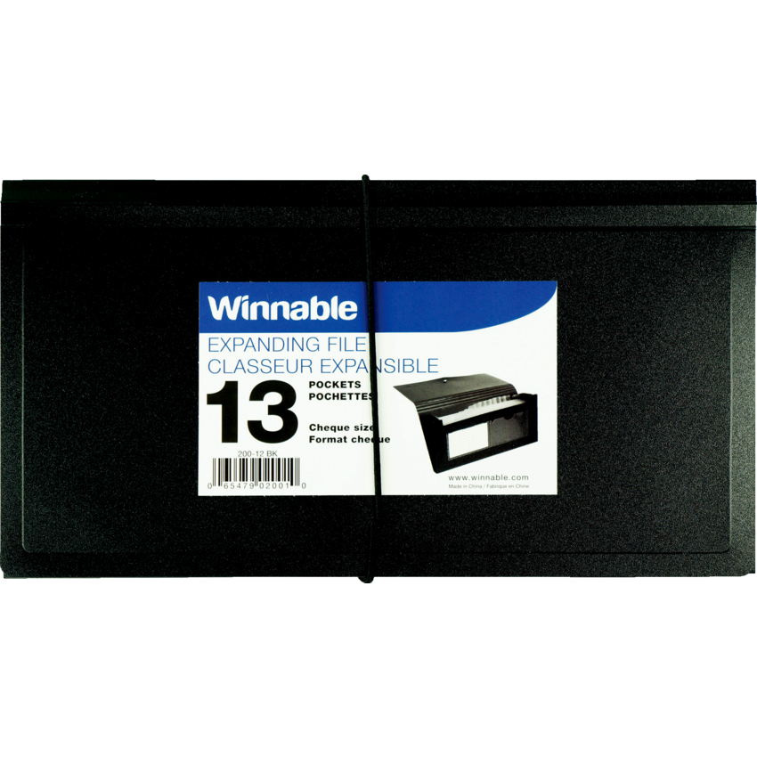 Winnable Poly Expanding File Cheque Black