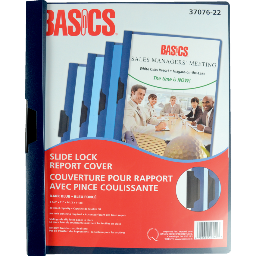 Basics® Slide Lock Presentation Cover Letter Dark Blue 6/pkg