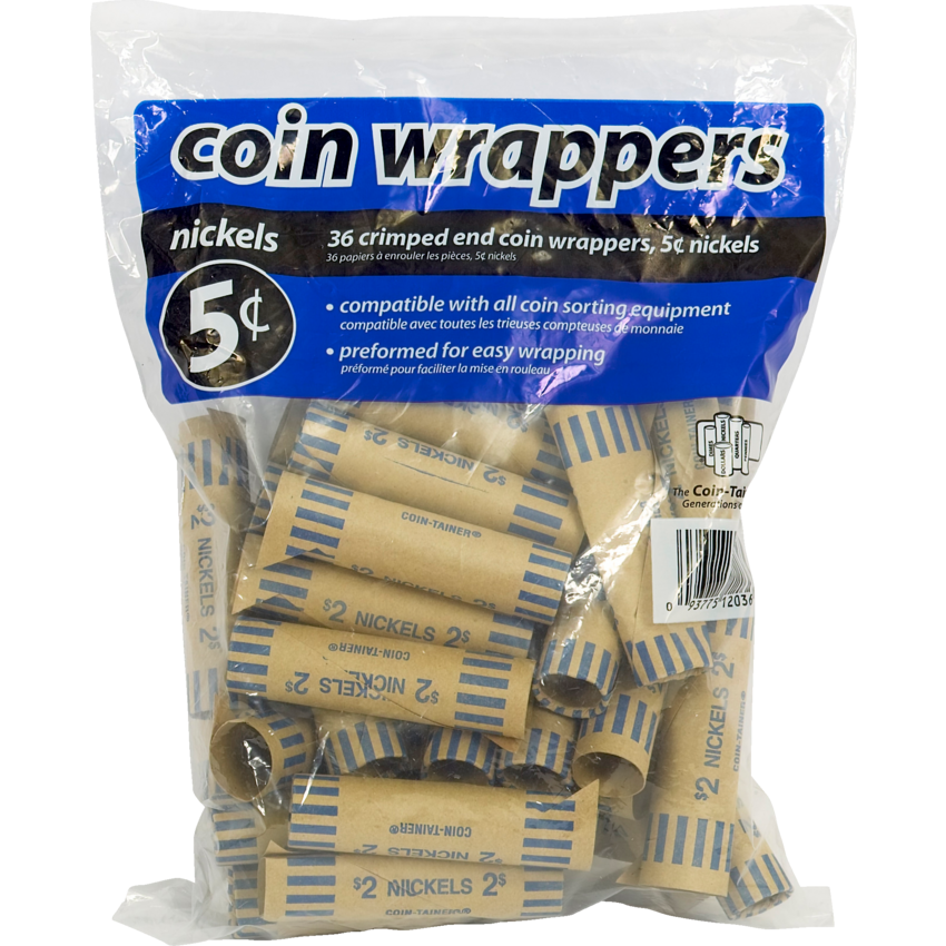 Merangue The Coin-Tainer® Coin Wrappers 5¢ 36/pkg