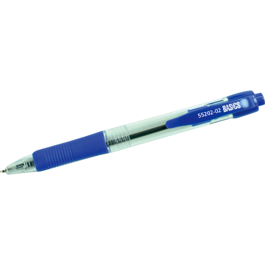 Basics® Retractable Ball Point Pens Medium Point Blue 12/box