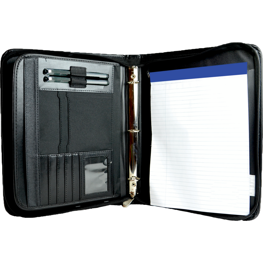 Winnable Zippered Binder 1" Ring Capacity Letter Black