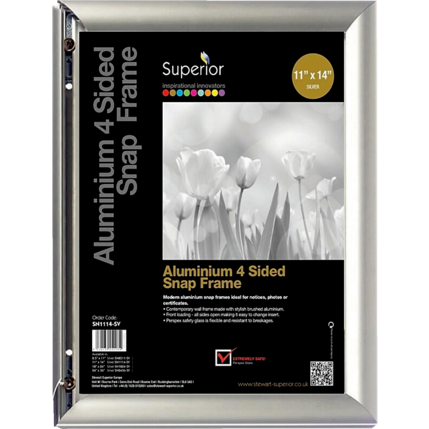 Seco Snap Frame Sign Holder 11" x 14" Silver