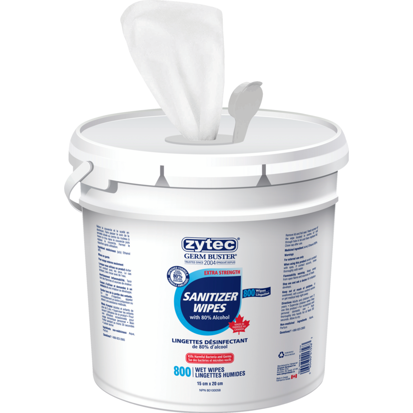Zytec® Germ Buster® Sanitizer Wipes 800 wipes/pail