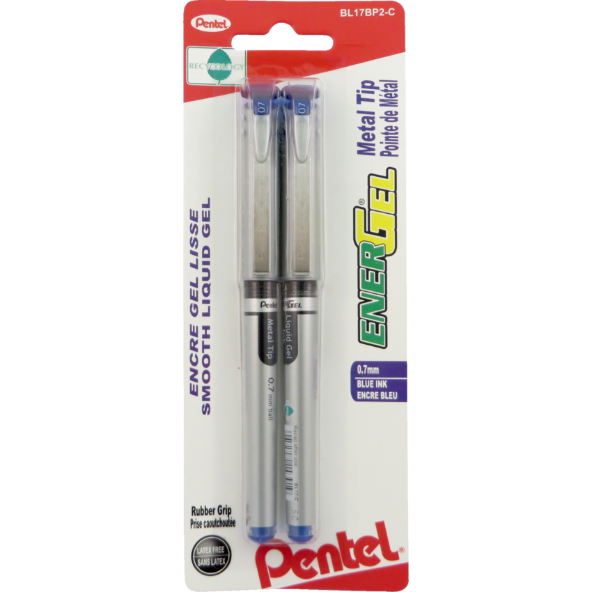 Pentel® EnerGel® Liquid Gel Pens 0.7 mm Blue 2/pkg