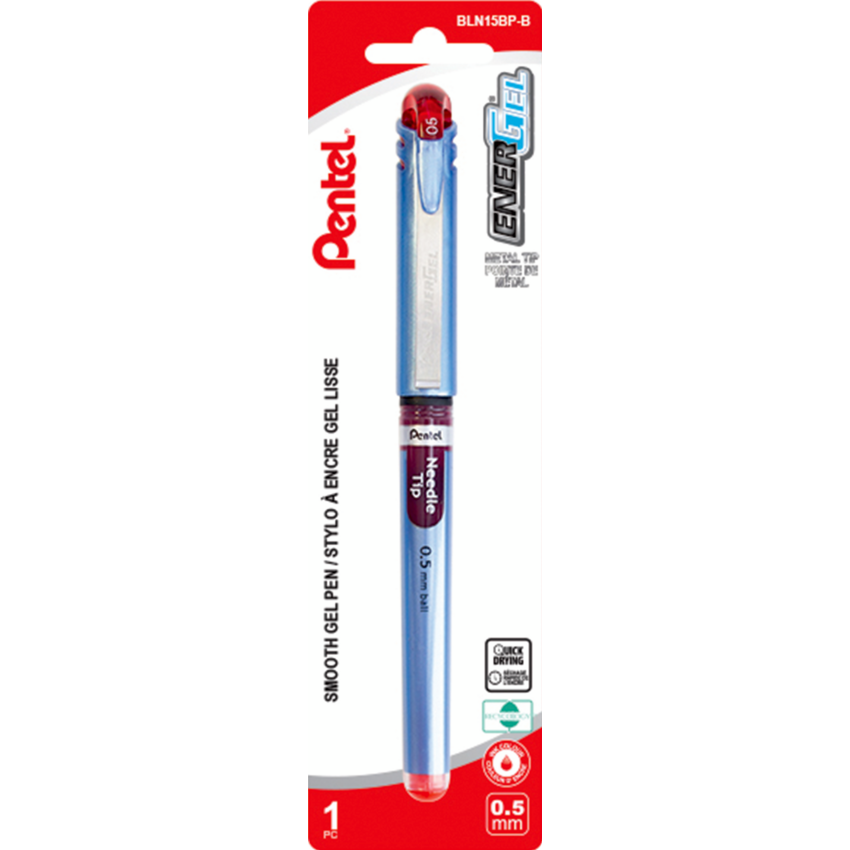 Pentel® EnerGel® Stick Gel Roller Pen 0.5 mm Red