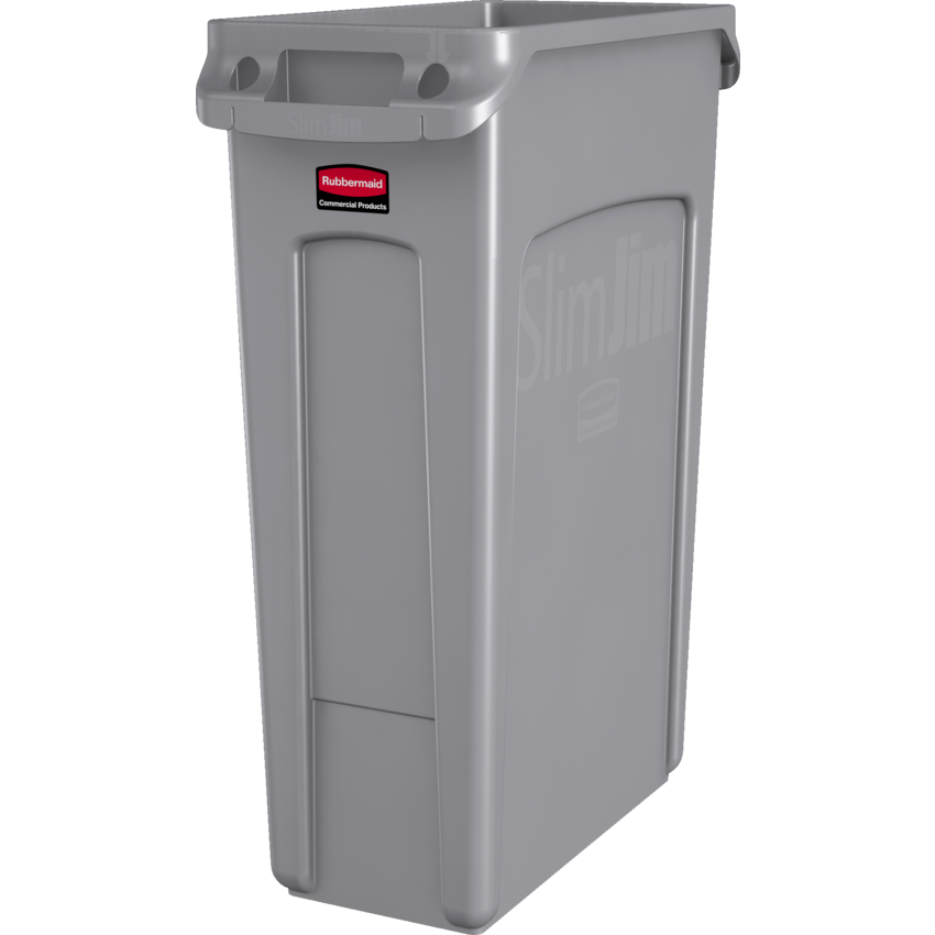 Rubbermaid® Slim Jim® Waste Container with Vented Channels 87 L Grey