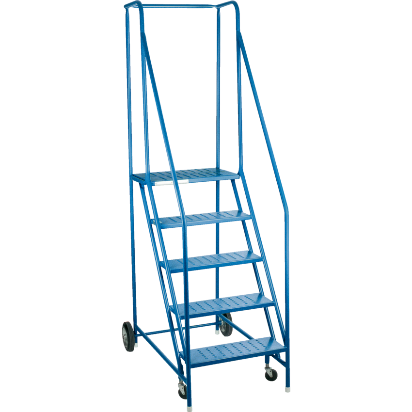Kleton® Rolling Step Ladder w/Handrails 5-Step
