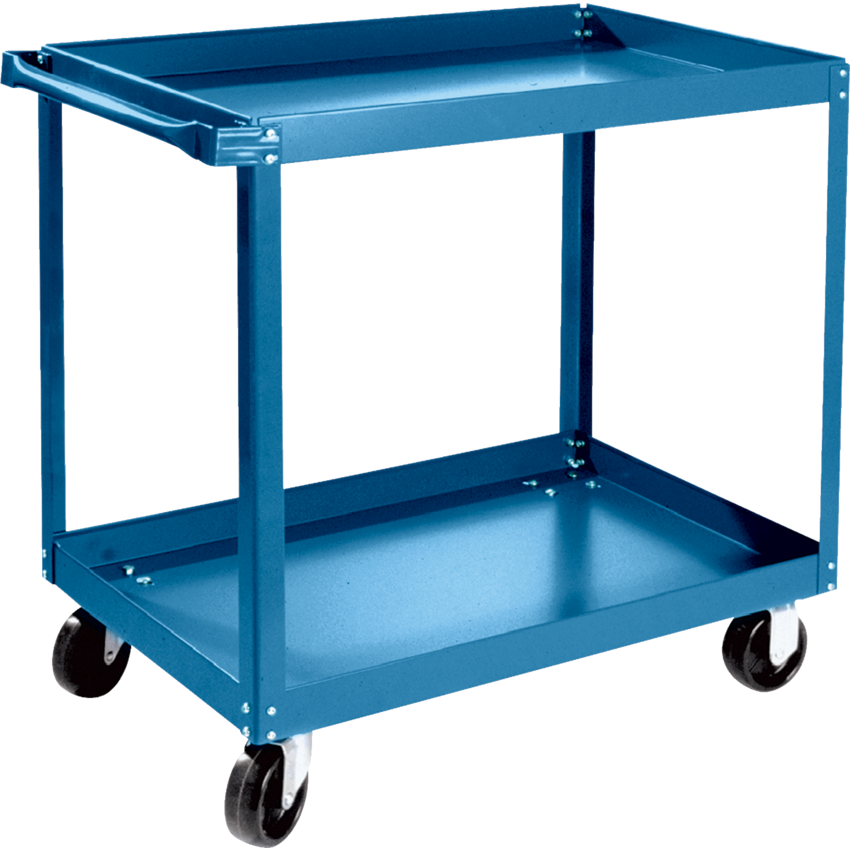 Kleton® Ready to Assemble Shelf Truck 2-Shelf 5" Polyolefin Casters 24"W x 48"D x 36"H
