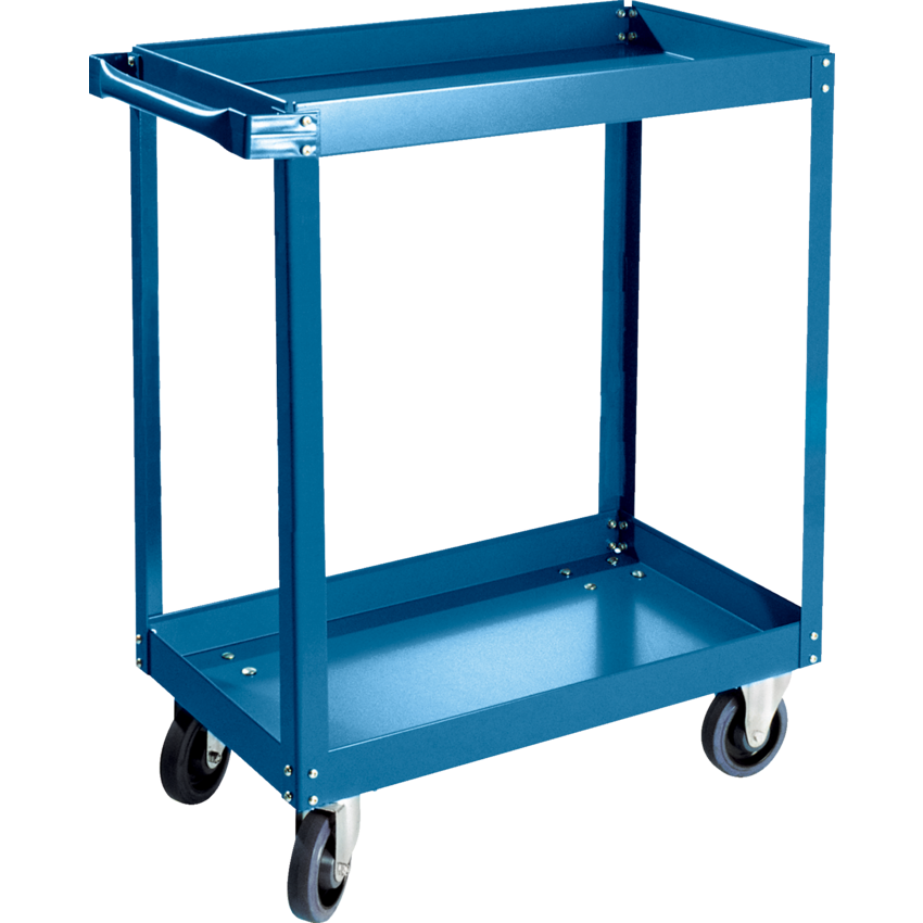 Kleton® Ready to Assemble Shelf Truck 2-Shelf 5" Rubber Casters 18"W x 30"D x 36"H
