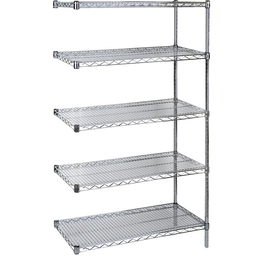 Kleton® Heavy Duty Chromate Wire Shelving 5 Shelves 48"W x 24"D x 74"H