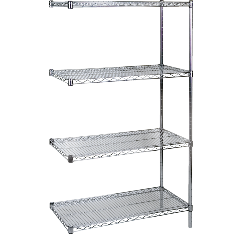 Kleton® Heavy Duty Chromate Wire Shelving 4 Shelves 30"W x 14"D x 63"H