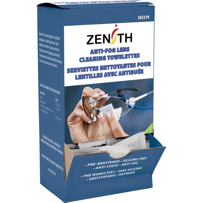 Zenith® Lens Cleaning Towelettes 100/box