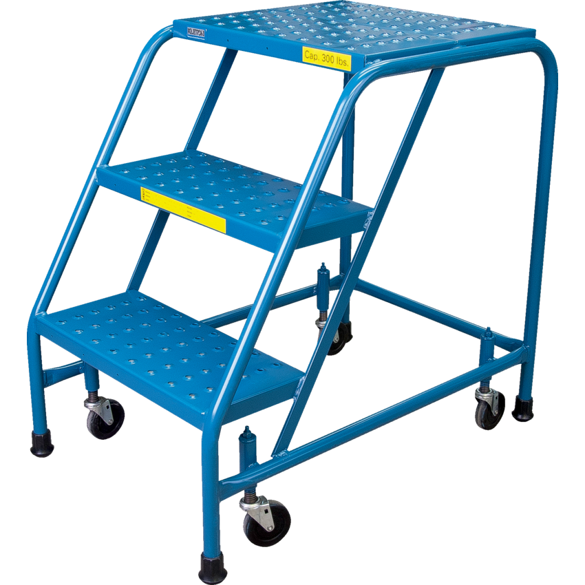 Kleton® Rolling Step Stand 3-Step 28" Blue