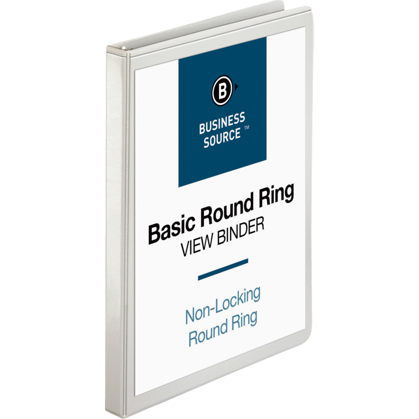 Business Source® Round Ring View Binder 1/2" White