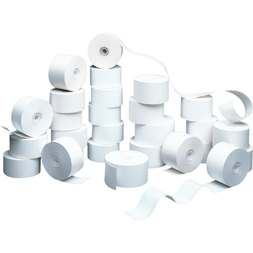 Business Source® Paper Rolls 2-1/4"W x 2-1/4" dia. (150'L) Bond White 12 rolls/pkg