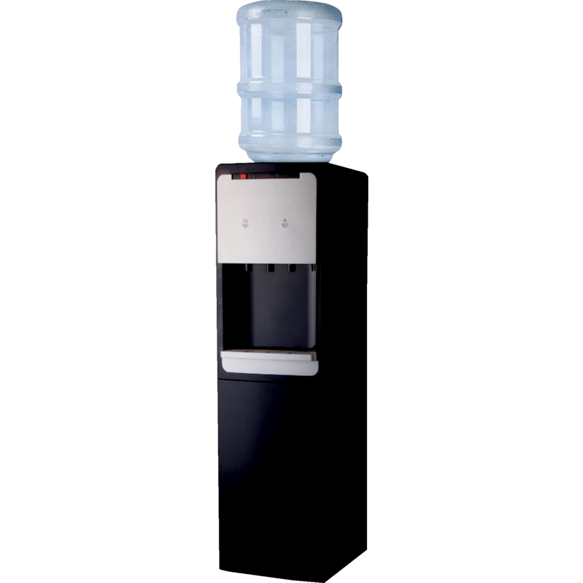 Genuine Joe Dual Temperature Water Cooler 12-1/4"W x 38"H x 13-2/5"L Black/Silver