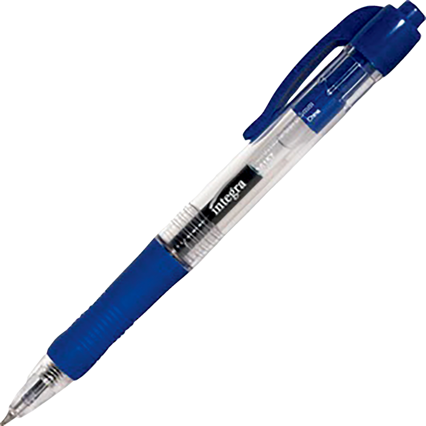 Integra Retractable Gel Pen 0.5 mm Blue 12/Box
