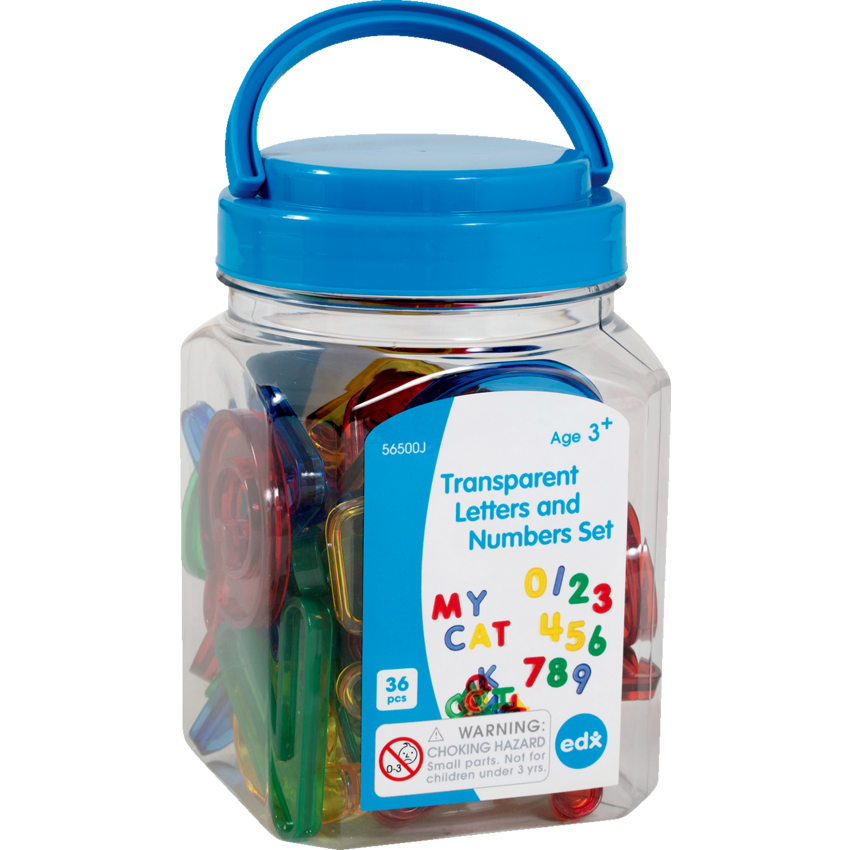 EDX Education® Letters and Numbers Assorted Colours 36 pieces/jar
