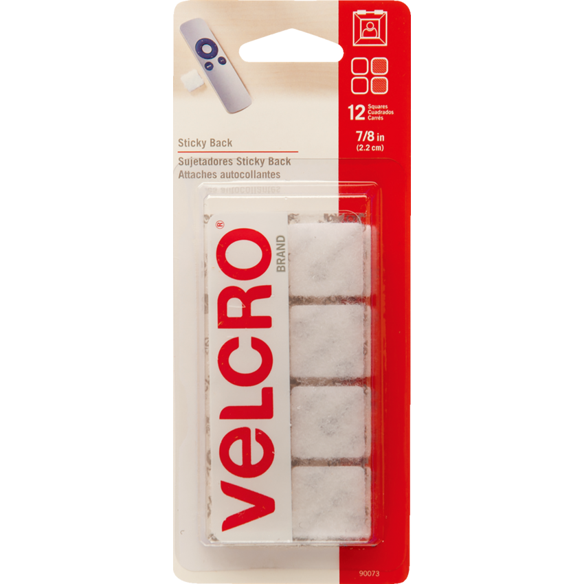 Velcro® Sticky Back™ Fasteners 7/8" Squares 12/pkg