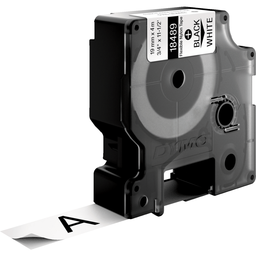 DYMO® Rhino® Flexible Nylon Tape 3/4" Black on White