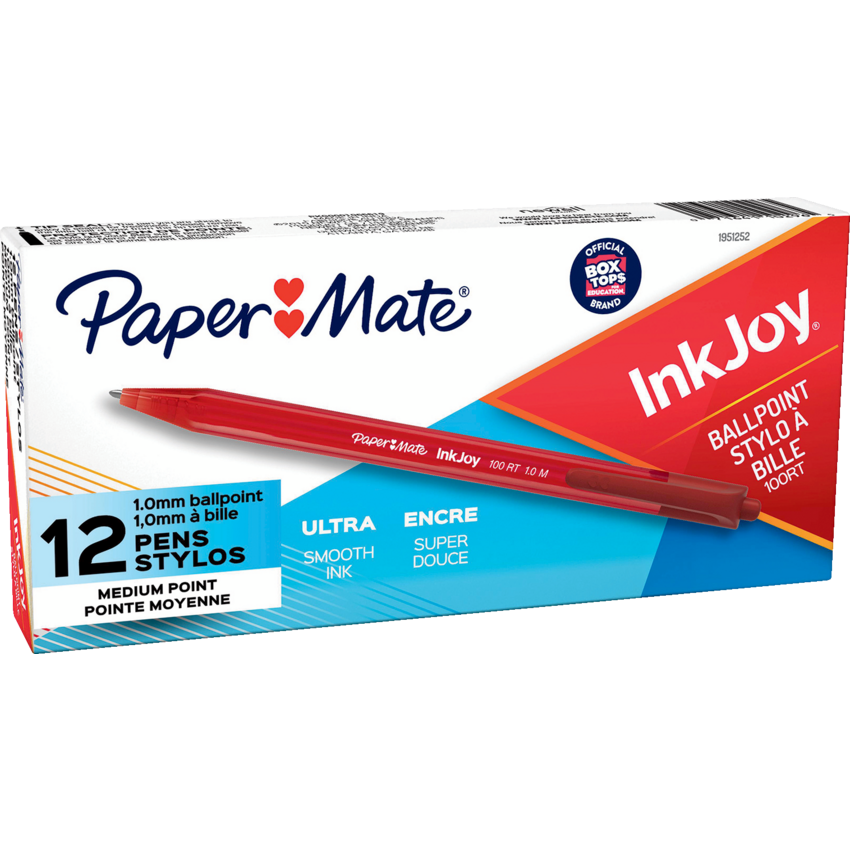 Paper Mate® InkJoy® 100 RT Retractable Ball Point Pen Medium Point Red 12/box