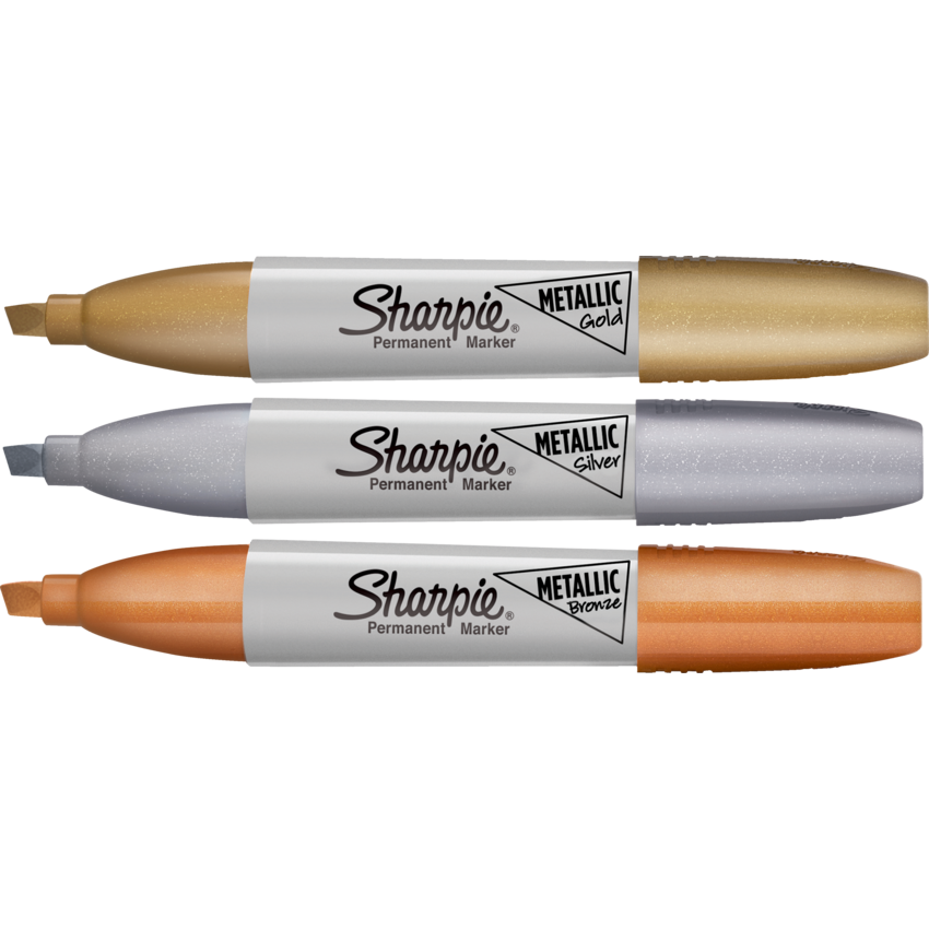 Sharpie® Metallic Markers Chisel Tip Assorted Colours 3/pkg