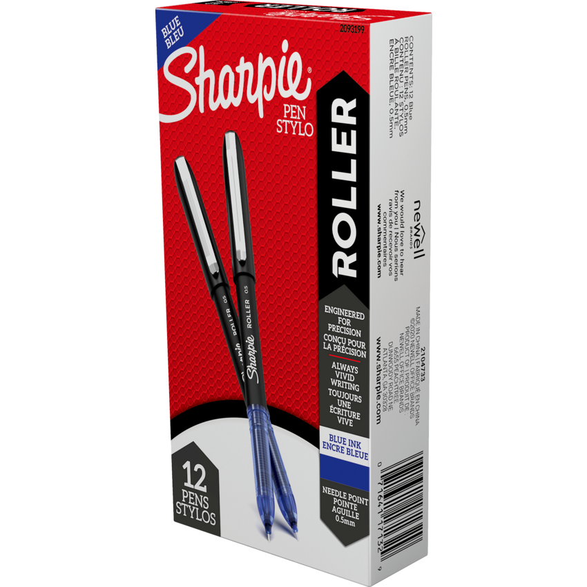 Sharpie® Roller Pens 0.5 mm Blue 12/box