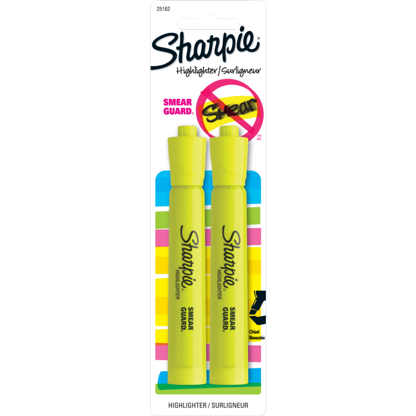 Sharpie® Tank Highlighters Chisel Tip Fluorescent Yellow 2/pkg