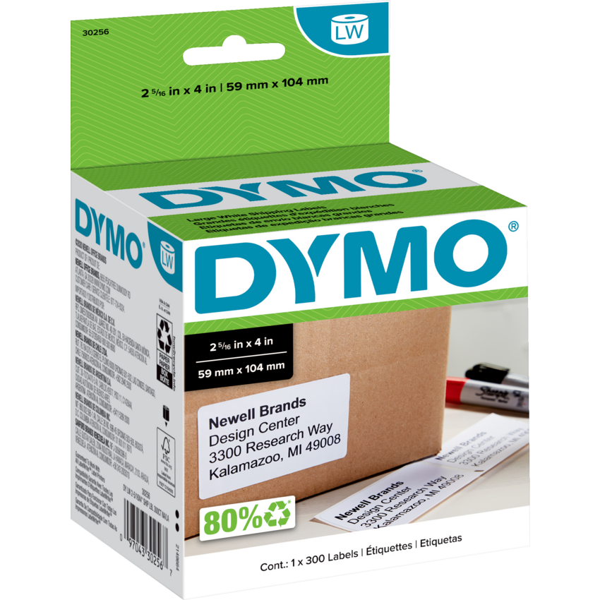 DYMO® LabelWriter® Large Shipping Labels 2-5/16" x 4" White 300/box