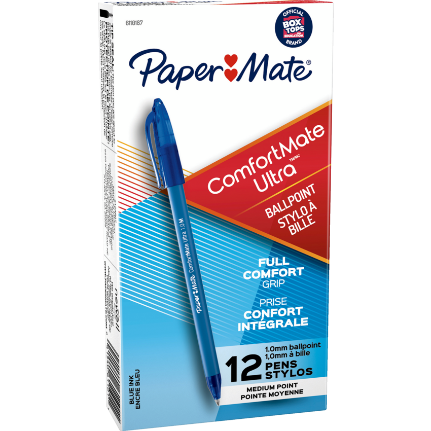 Paper Mate® ComfortMate® Ultra Stick Pens Medium Point Blue 12/box