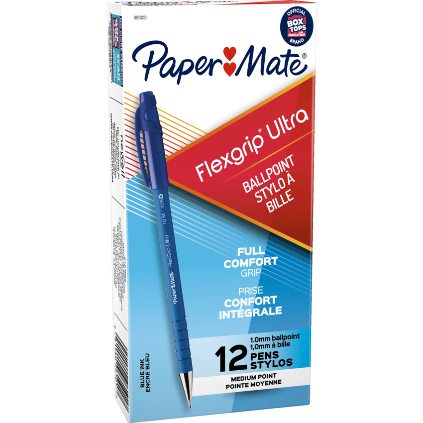 Paper Mate® FlexGrip Ultra® Ball Point Stick Pens Medium Point Blue 12/box