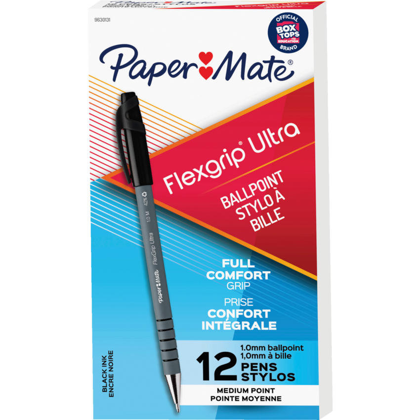 Paper Mate® FlexGrip Ultra® Ball Point Stick Pens Medium Point Black 12/box
