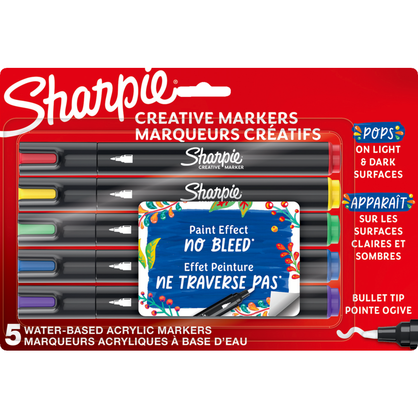 Sharpie® Creative Markers Bullet tip Assorted Colours 5/pkg