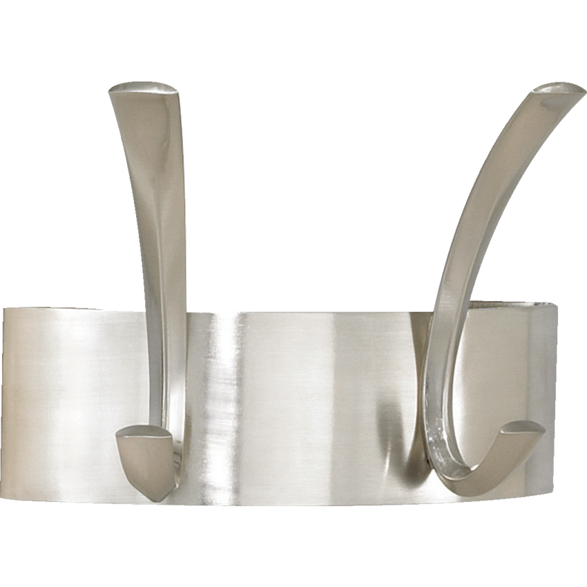 Safco® Coat Hook 2-Hook Brushed Nickel