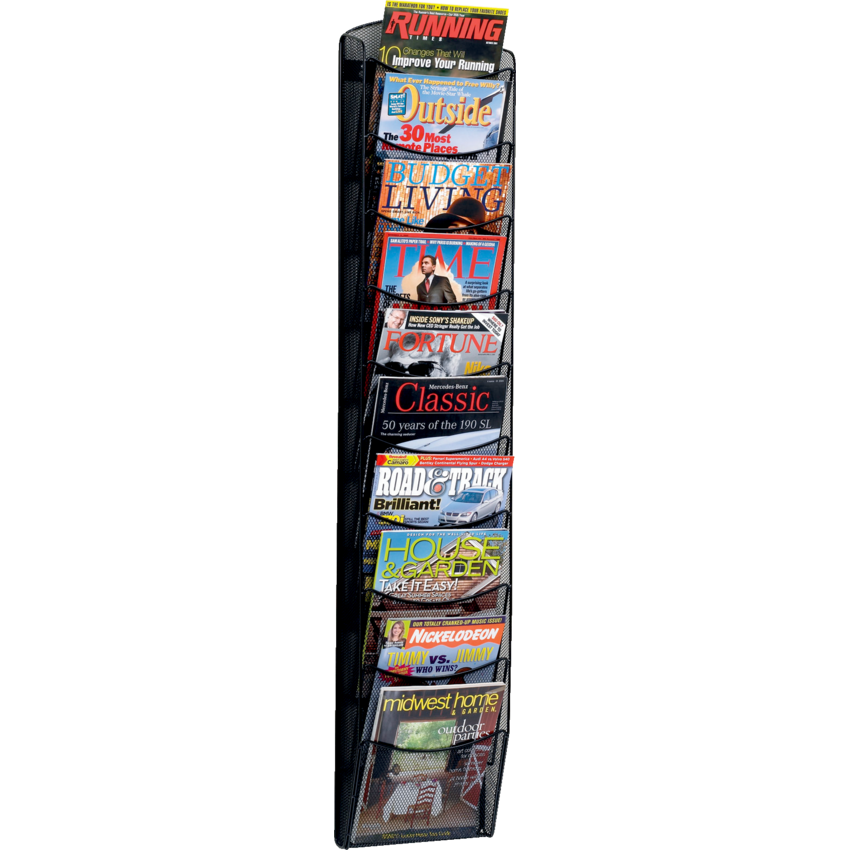 Safco® Onyx™ Magazine Rack 10 Pocket Black