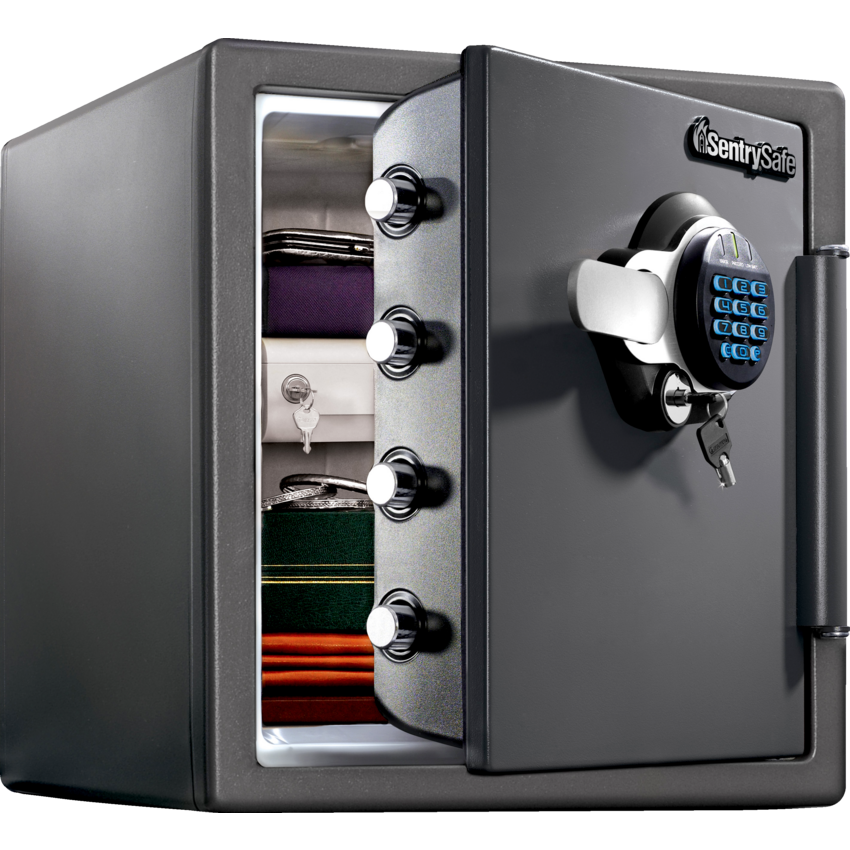 Sentry®Safe Fire and Water Electronic Safe 1.23 cu. ft. Grey