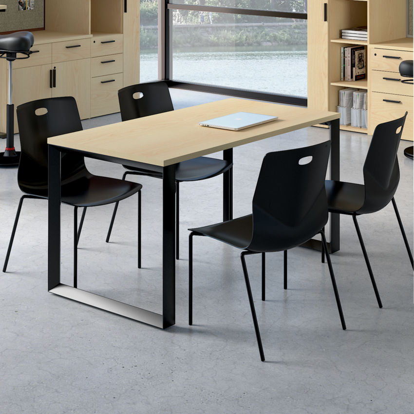 HDL® Metal Base Loop Leg 23-1/2" x 28" Black