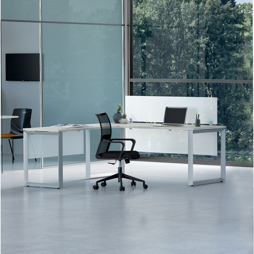 HDL® Metal Base Loop Leg 23-1/2" x 28" Silver