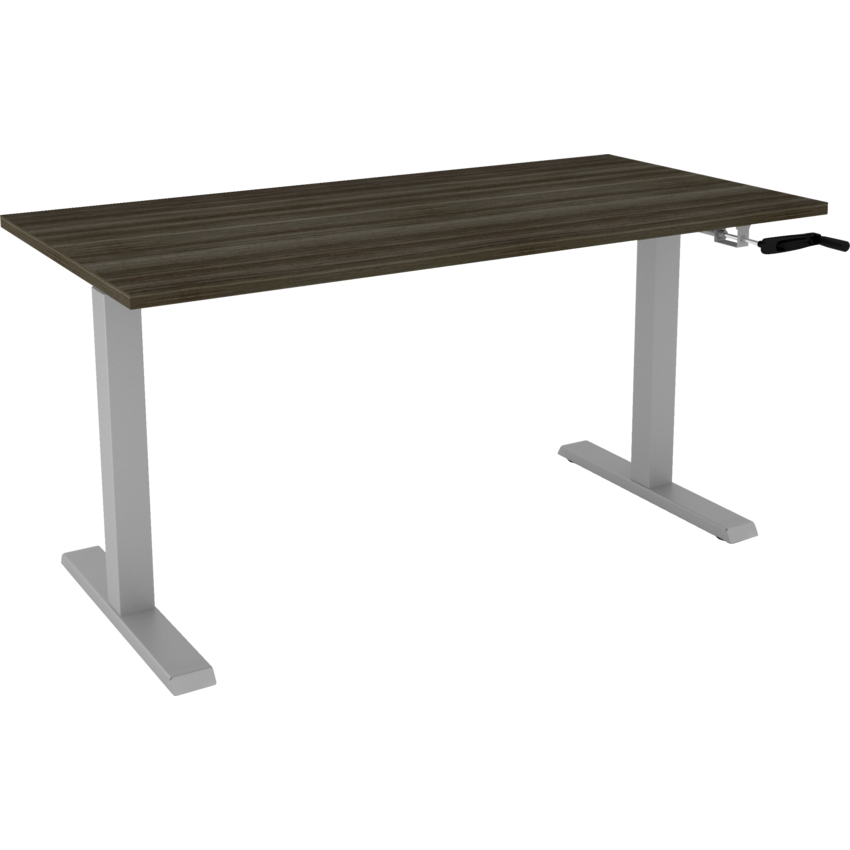 HDL® Manual Height Adjustable Desk 59-1/4"W x 29-1/2"D Grey Dusk