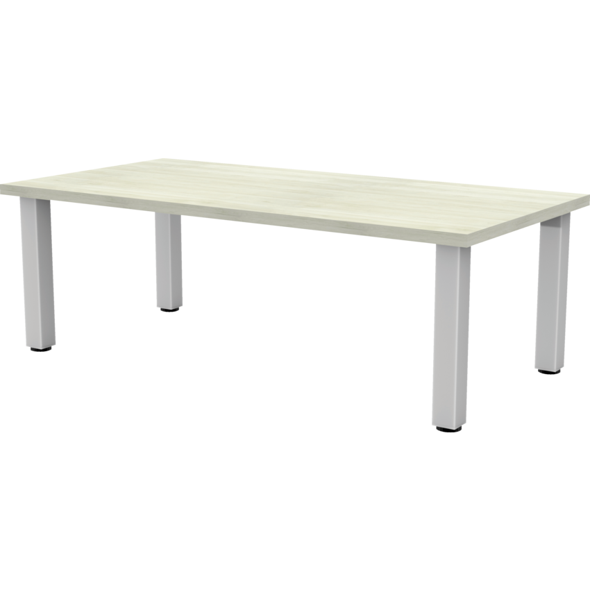 HDL® Innovations Coffee Table Rectangle 48"W x 24"D x 17"H Winter Wood finish/Silver legs