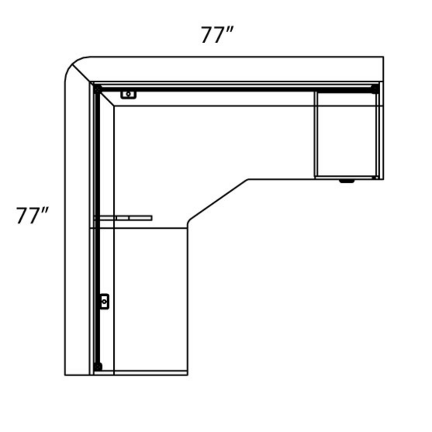 HDL® Innovations Series Reception Desk L-Shape 77"W x 77"D x 42"H Sugar Maple
