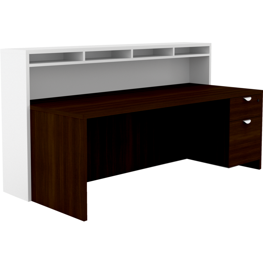 HDL® Innovations Series Reception Desk 73"W x 36-1/2"D x 29"-43"H Evening Zen and Pure White